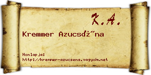 Kremmer Azucséna névjegykártya
